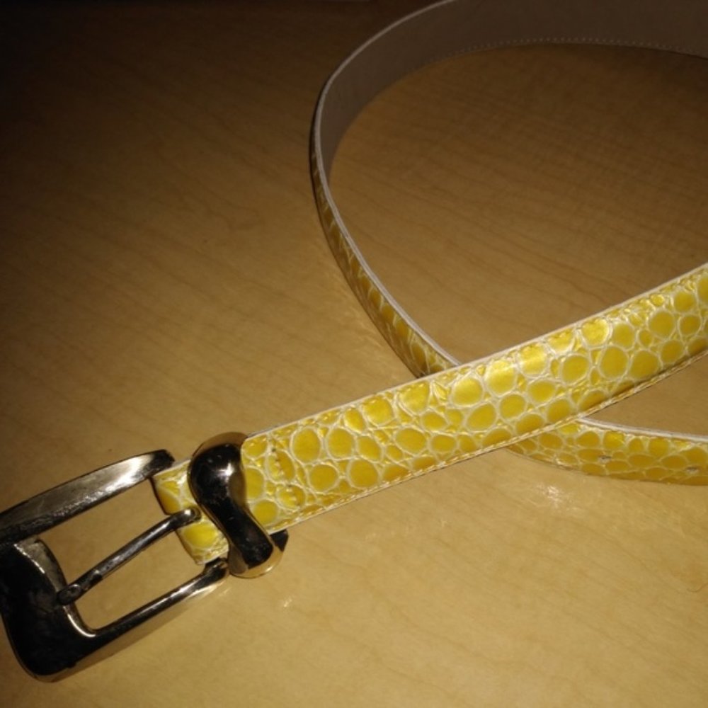 Set of 3 belts Grafin, Yellow Croc, Ellen Tracy LG